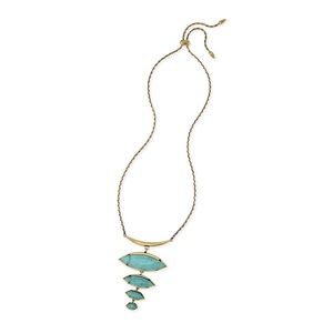 Turquoise and Antique Brass kendra scott Necklace